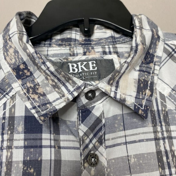 BKE Athletic Fit Mens western Bleach Shirt floral cowboy hat print on the back L - Picture 6 of 16